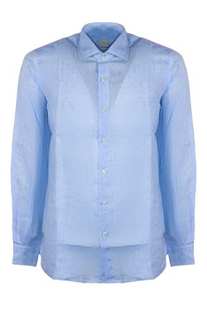 Light blue linen shirt 120% LINO | 33AL2M19O5000G439718105